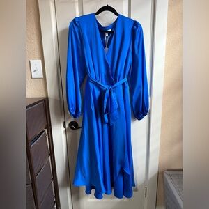 Ever New Blue Wrap Around Midi Dress